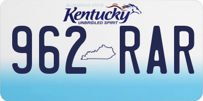 KY license plate 962RAR