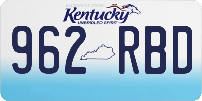 KY license plate 962RBD