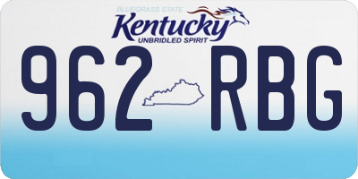 KY license plate 962RBG