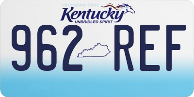 KY license plate 962REF