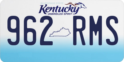 KY license plate 962RMS