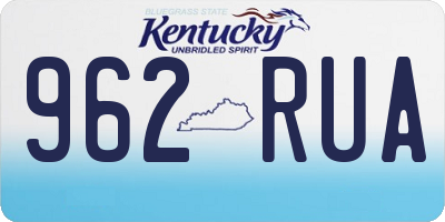 KY license plate 962RUA
