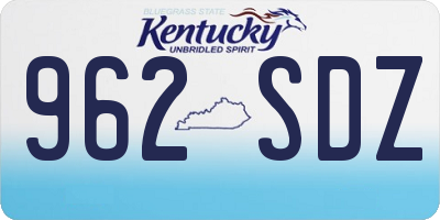 KY license plate 962SDZ