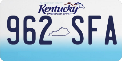 KY license plate 962SFA