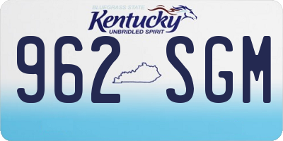 KY license plate 962SGM