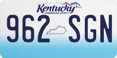 KY license plate 962SGN