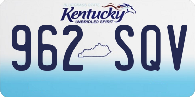 KY license plate 962SQV