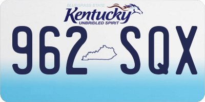 KY license plate 962SQX