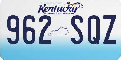 KY license plate 962SQZ