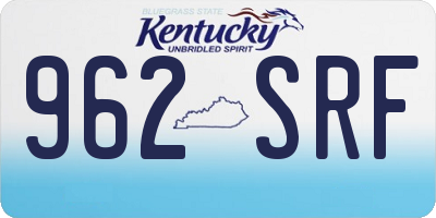 KY license plate 962SRF