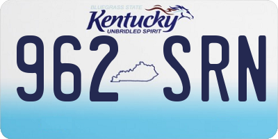 KY license plate 962SRN