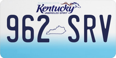 KY license plate 962SRV