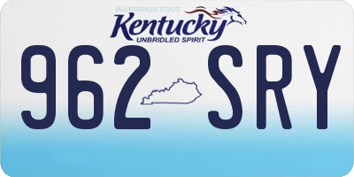 KY license plate 962SRY