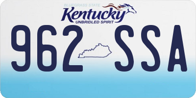 KY license plate 962SSA