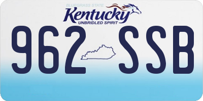 KY license plate 962SSB