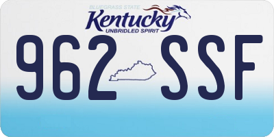KY license plate 962SSF