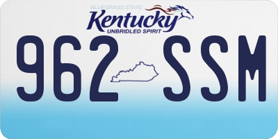 KY license plate 962SSM