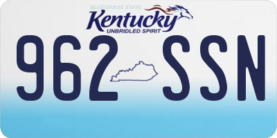 KY license plate 962SSN