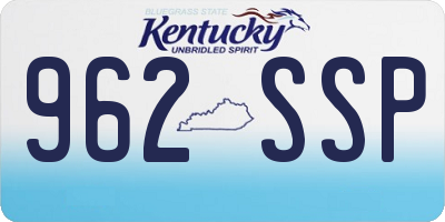 KY license plate 962SSP