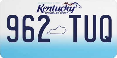 KY license plate 962TUQ