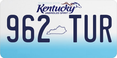 KY license plate 962TUR