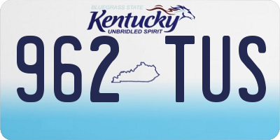 KY license plate 962TUS