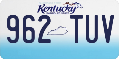 KY license plate 962TUV