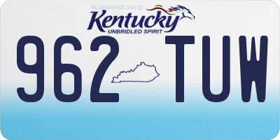 KY license plate 962TUW