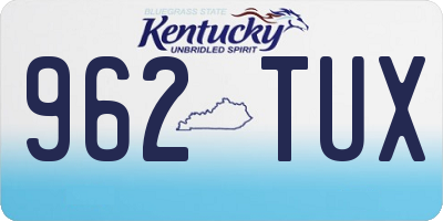 KY license plate 962TUX