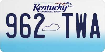KY license plate 962TWA
