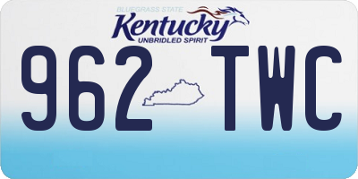 KY license plate 962TWC