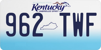 KY license plate 962TWF
