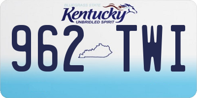 KY license plate 962TWI