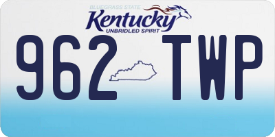 KY license plate 962TWP