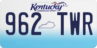 KY license plate 962TWR