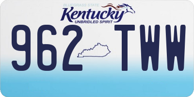 KY license plate 962TWW