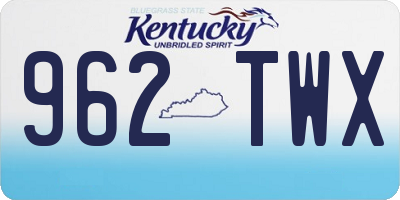 KY license plate 962TWX