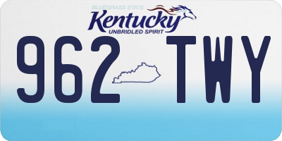 KY license plate 962TWY