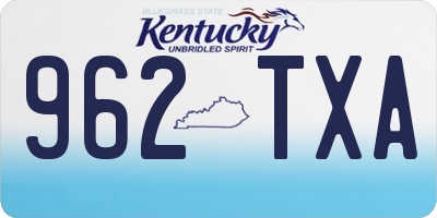 KY license plate 962TXA