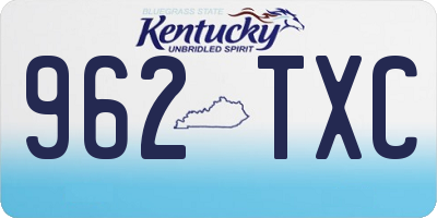 KY license plate 962TXC
