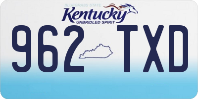 KY license plate 962TXD