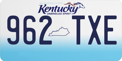 KY license plate 962TXE