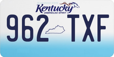 KY license plate 962TXF