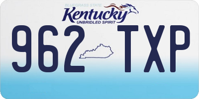 KY license plate 962TXP