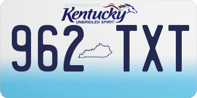 KY license plate 962TXT