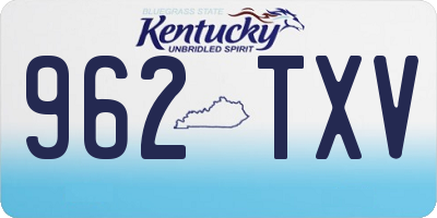 KY license plate 962TXV