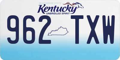 KY license plate 962TXW