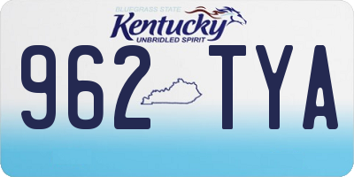 KY license plate 962TYA