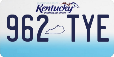 KY license plate 962TYE