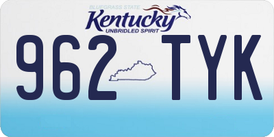 KY license plate 962TYK